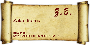 Zaka Barna névjegykártya